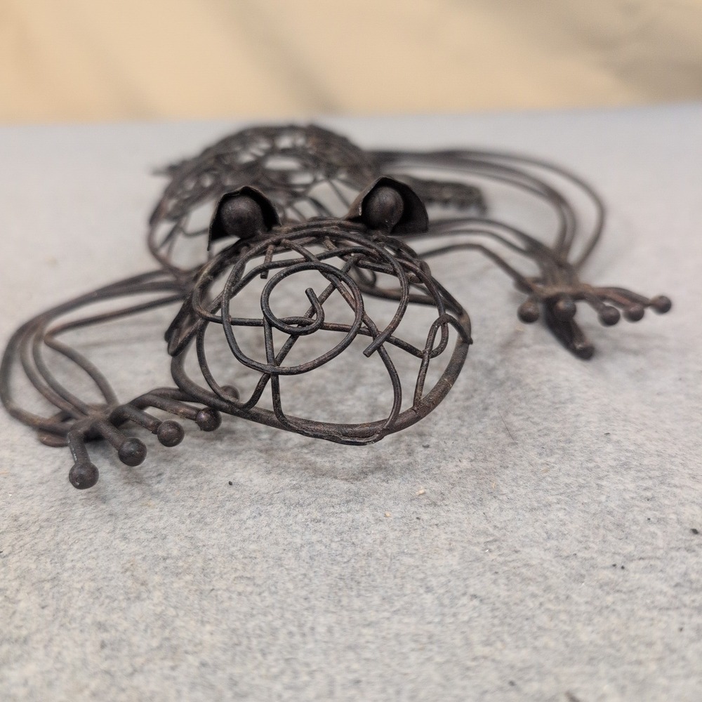 Handcrafted Metal Wire Lizard Gecko Sculpture Rustic Brown Garden Art - Picture 3 of 6